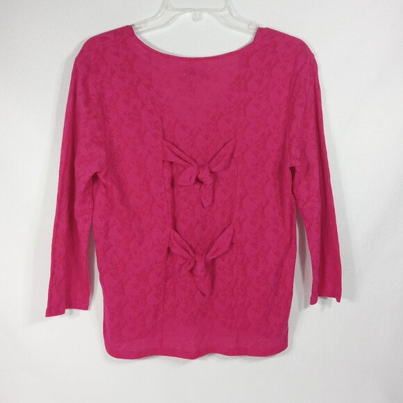 LUCKY BRAND Pink Lace V-Neck Top Womens Size Medium NWT - Picture 2 of 10
